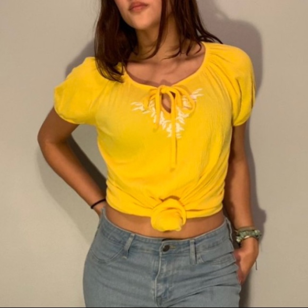Yellow old school retro top